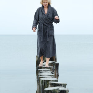 Badekåben Stenen med hætte - Grå - Small - grå