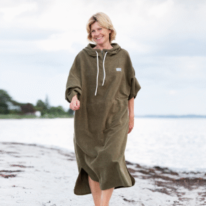 Badeponcho Skagen til voksne - Grøn - Ekstra længde: Medium - large 140 cm fra skulderen 38/40/42